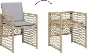 vidaXL Σετ Τραπεζαρίας Κήπου 13 τεμ. Μπεζ Συνθ. Ρατάν με Μαξιλάρια