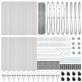 vidaXL Φράκτης Welded Wire  με 13 Στερεώματα 0.8x100 μ Γαλβανισμένος Χάλυβας