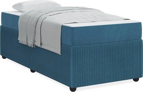 vidaXL Σκελετός Κρεβατιού με στρώμα Μπλε 80 x 200 cm ύφασμα