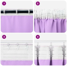 vidaXL Κουρτίνες με κουρτίνες 2 pcs Μοβ 225 x 140 εκ. Πολυεστέρας