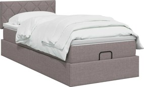 vidaXL Κρεβάτι Ottoman με Στρώμα και LED Taupe 80 x 200 cm Ύφασμα