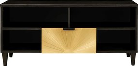vidaXL Ντουλάπι TV Μαύρο και Χρυσό 100 x 33 x 46 εκ Επεξεργασμένο ξύλο