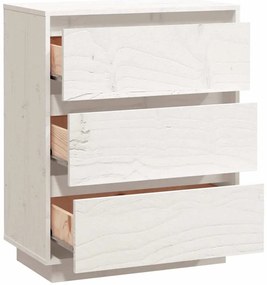 vidaXL Συρταριέρα Λευκή 60 x 34 x 75 εκ. από Μασίφ Ξύλο Πεύκου