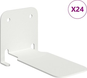 vidaXL Αόρατο Επικαθήμενο Ράφι Επιτοίχιο 24 τμχ. Λευκός