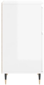 Συρταριέρα Γυαλιστερή Λευκή 40 x 35 x 70 εκ. από Επεξεργ. Ξύλο - Λευκό