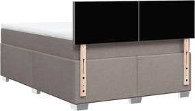 vidaXL Κρεβάτι Boxspring με Στρώμα Taupe 140x200 εκ. Υφασμάτινο