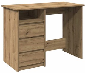 vidaXL Γραφείο Καφέ Δρυς 102x50x75 εκ. από Επεξεργασμένο Ξύλο