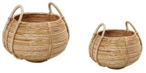 Καλάθι Αποθήκευσης Σετ 2Τμχ 35-24cm Natural KAG316 Espiel Bamboo