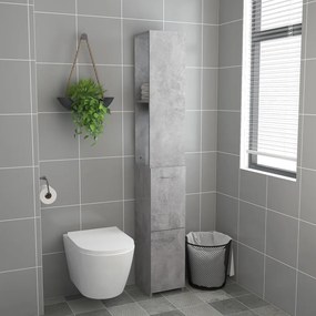 vidaXL Ντουλάπι Μπάνιου Γκρι Σκυροδέματος 25x26,5x170 εκ. Επεξ. Ξύλο