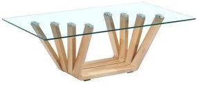 Τραπεζάκι Καφέ DKD Home Decor Κρυστάλλινο καρυδιά (130 x 70 x 42 cm)