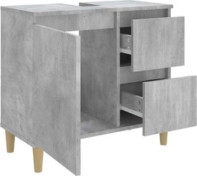 vidaXL Ντουλάπι Μπάνιου Γκρι Σκυροδέματος 65x33x60 εκ. Επεξ. Ξύλο