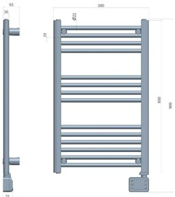 Adler AD 7824, 600W, 13 λωρίδες θέρμανσης, πίνακας ελέγχου LED, , IP24, λευκό