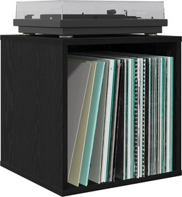 vidaXL Κουτί Άλμπουμ Βινυλίου Μαύρη Δρυς 37 x 36,5 x 38 εκ.