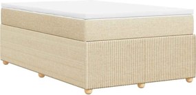 vidaXL Κρεβάτι Boxspring με Στρώμα Κρεμ 120x190 εκ. Υφασμάτινο