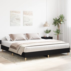 vidaXL Κρεβάτι Μαύρη Δρυς 180x200 εκ. Σύνθετο Ξύλο