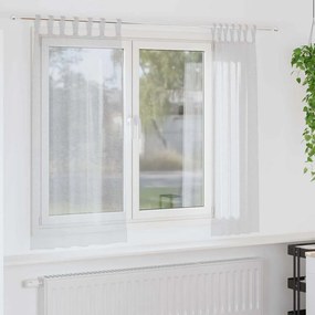 vidaXL Κουρτίνες με κουρτίνες 2 pcs Ανοιχτό γκρι Πολυεστέρας