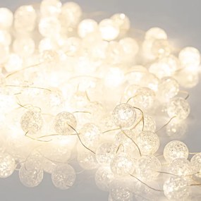 Eurolamp Σειρά 100 Mini LED Θερμό Με Ακρυλικές Μπάλες Φ2cm 4.95m IP44 Ασημί Καλώδιο 600-11927
