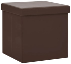 vidaXL Σκαμπό Αποθήκευσης Πτυσσόμενο Καφέ από PVC