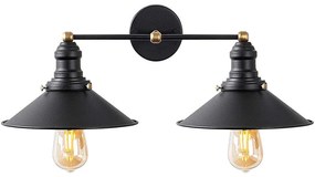 Φωτιστικό Τοίχου - Απλίκα Conical 942FLG2166 55x27x20cm 2xE27 40W Black Opviq