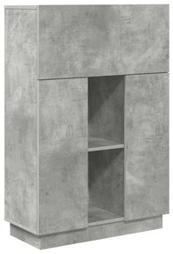 vidaXL Γραφείο με ράφι Γκρι 71.5 x 31.5 x 106.5 εκ Επεξεργασμένο ξύλο