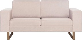 vidaXL Καναπές Διθέσιος Κρεμ Υφασμάτινος