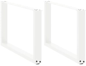 Πόδια Τραπεζιού Σαλονιού σε Σχήμα U 2 τεμ. Λευκά 70x(42-43) εκ. Ατσάλι