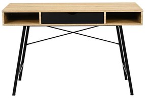 Γραφείο Yamin σε Oak με Μαύρο Μεταλλικό Πόδι 120x48x76 εκ. 120x48x76 εκ.