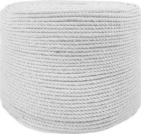 vidaXL Κωτόσχοινo 8 mm 25 m Λευκό 100% Βαμβάκι