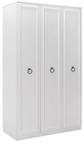 Megapap Ντουλάπα Ρούχων Hampton Τρίφυλλη Λευκό 103x52x185εκ.