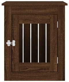 vidaXL Κλουβί Σκύλου Καφέ Δρυς 55 x 75 x 65 εκ. από Επεξεργ. Ξύλο