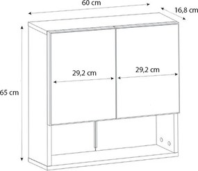 Καθρέπτης μπάνιου Trama Μegapap χρώμα λευκό 60x16,8x65εκ.