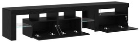 vidaXL Σετ Βαθμολογικών Κέντρων 2 τμχ με Φώτα LED Μαύρος Δρυς Επεξεργασμένο Ξύλο