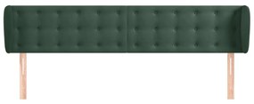vidaXL Κεφαλάρι με Πτερύγια Σκούρο Πράσινο 163x23x78/88 εκ. Βελούδινο