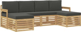 vidaXL Σετ Καναπέ 6 pcs Άσπρο και Ανθρακί 249 x 122,5 x 73 εκ