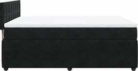 vidaXL Κρεβάτι Boxspring με Στρώμα Μαύρο 160x200 εκ. Βελούδινο