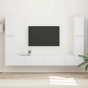 vidaXL Σετ επίπλου τηλεόρασης 8 pcs Λευκό Επεξεργασμένο ξύλο