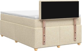 vidaXL Κρεβάτι box spring με στρώμα Κρεμ 120 x 200 cm Ύφασμα