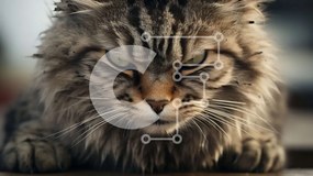 Intra Συλλεκτικό Ξύλινο Παζλ Plywood  4mm - Τρομακτική γάτα με πράσινα μάτια και αιχμηρά νύχια Σε Ξύλινο Κουτί - Διαστάσεις: 10x10 cm – 25 κομμάτια