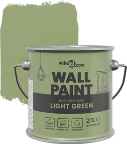 vidaXL Βαφή τοίχου Πράσινο 2,5 L Εκτύπωση τοίχου