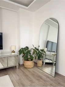 Οβάλ ολόσωμος καθρέφτης με μεταλλική βάση χωρίς πλαίσιο Λευκό 180x80 cm