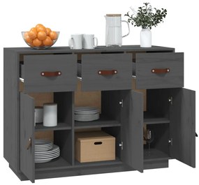 vidaXL Συρταριέρα Γκρι 100 x 40 x 75 εκ. από Μασίφ Ξύλο Πεύκου