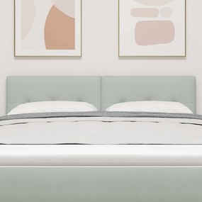 vidaXL Κεφαλάρι με φώτα λωρίδας LED Ανοιχτό γκρι 80 cm Βελούδο
