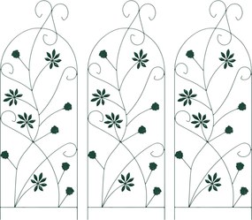 vidaXL Φράχτης Κήπου 3 pcs Πράσινο 112 x 39,5 εκ. Ατσάλι