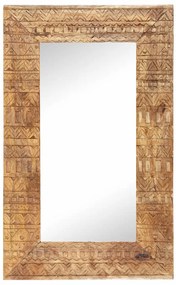 vidaXL Καθρέφτης Σκαλιστός στο Χέρι 80x50x2,5εκ. από Μασίφ Ξύλο Μάνγκο
