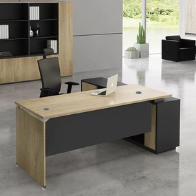 PROJECT Γραφείο Αριστερή Γωνία Απόχρωση Sonoma - Γκρι 160x60/140x40cm H.75/65cm ΕΟ945,L