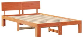 vidaXL Σκελετός Κρεβατιού Καφέ 140 x 190 cm Μασίφ ξύλο πεύκου
