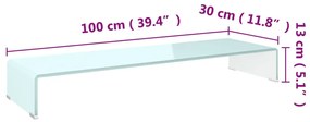 ΒΑΣΗ ΤΗΛΕΟΡΑΣΗΣ/ΟΘΟΝΗΣ ΛΕΥΚΗ 100 X 30 X 13 ΕΚ. ΓΥΑΛΙΝΗ 244147