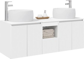 vidaXL Σετ Ντουλαπιών Μπάνιου 3 τμχ. Λευκό 129 x 44,5 x 80 cm