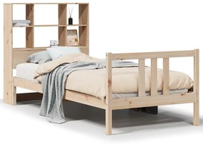 vidaXL Κρεβάτι Βιβλιοθήκη Χωρίς Στρώμα 75x190 εκ Μασίφ Ξύλο Πεύκο