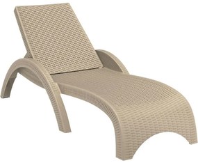 Ξαπλώστρα πολυπροπυλενίου Wicker με μπράτσα Fiji Dove Gray